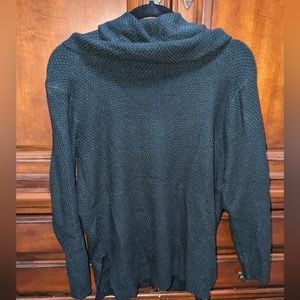 Boohoo cowl neck waffle knit black sweater